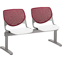 KFI Kool 2 Seat Beam Chair White Seat Color - Polypropylene Seat Material - Burgundy Back Color - Polypropylene, Aluminum Alloy Back Material - Powder Coated Silver Frame Color - Tubular Steel Frame Material - 1 Each (2300BEAM278)