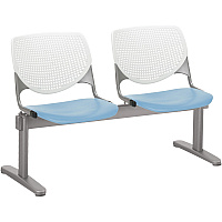 KFI Kool 2 Seat Beam Chair Sky Blue Seat Color - Polypropylene Seat Material - White Back Color - Polypropylene, Aluminum Alloy Back Material - Powder Coated Silver Frame Color - Tubular Steel Frame Material - 1 Each (2300BEAM2835)