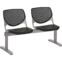KFI Kool 2 Seat Beam Chair Black Seat Color - Polypropylene Seat Material - Black Back Color - Polypropylene, Aluminum Alloy Back Material - Powder Coated Silver Frame Color - Tubular Steel Frame Material - 1 Each (2300BEAM2P10)