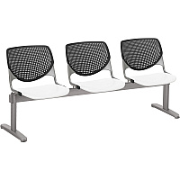 KFI Kool 3 Seat Beam Chair White Seat Color - Polypropylene Seat Material - Black Back Color - Polypropylene, Aluminum Alloy Back Material - Powder Coated Silver Frame Color - Tubular Steel Frame Material - 1 Each (2300BEAM3108)