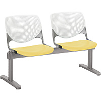 KFI Kool 2 Seat Beam Chair Yellow Seat Color - Polypropylene Seat Material - White Back Color - Polypropylene, Aluminum Alloy Back Material - Powder Coated Silver Frame Color - Tubular Steel Frame Material - 1 Each (2300BEAM2812)