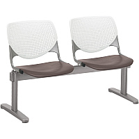 KFI Kool 2 Seat Beam Chair Brownstone Seat Color - Polypropylene Seat Material - White Back Color - Polypropylene, Aluminum Alloy Back Material - Powder Coated Silver Frame Color - Tubular Steel Frame Material - 1 Each (2300BEAM2818)
