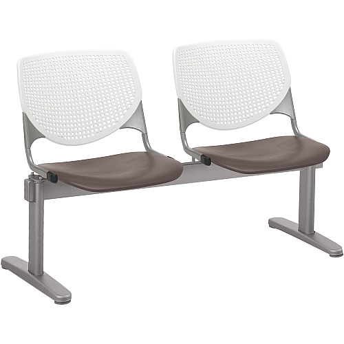 KFI Kool 2 Seat Beam Chair Brownstone Seat Color - Polypropylene Seat Material - White Back Color - Polypropylene, Aluminum Alloy Back Material - Powder Coated Silver Frame Color - Tubular Steel Frame Material - 1 Each (2300BEAM2818)