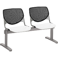 KFI Kool 2 Seat Beam Chair White Seat Color - Polypropylene Seat Material - Black Back Color - Polypropylene, Aluminum Alloy Back Material - Powder Coated Silver Frame Color - Tubular Steel Frame Material - 1 Each (2300BEAM2108)