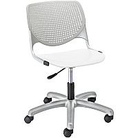 KFI Kool Task Chair With Perforated Back White Seat Color - Polypropylene Seat Material - Light Gray Back Color - Polypropylene, Aluminum Alloy Back Material - Powder Coated Silver Frame Color - Tubular Steel Frame Material - 5-star Base - 1 (TK2300B13S8)