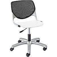 KFI Kool Task Chair With Perforated Back White Seat Color - Polypropylene Seat Material - Black Back Color - Polypropylene, Aluminum Alloy Back Material - Powder Coated Silver Frame Color - Tubular Steel Frame Material - 5-star Base - 1 Each (TK2300B10S8)