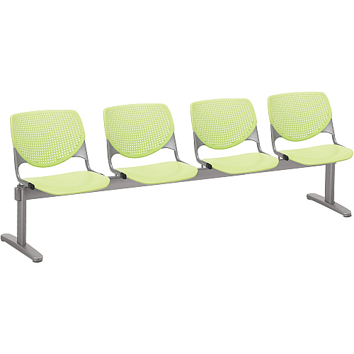 KFI Kool 4 Seat Beam Chair Lime Green Seat Color - Polypropylene Seat Material - Lime Green Back Color - Polypropylene, Aluminum Alloy Back Material - Powder Coated Silver Frame Color - Tubular Steel Frame Material - 1 Each (2300BEAM4P14)