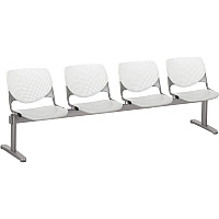 KFI Kool 4 Seat Beam Chair Light Gray Seat Color - Polypropylene Seat Material - White Back Color - Polypropylene, Aluminum Alloy Back Material - Powder Coated Silver Frame Color - Tubular Steel Frame Material - 1 Each (2300BEAM4813)