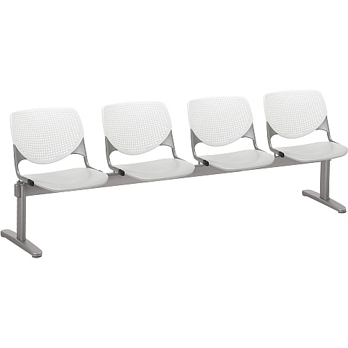KFI Kool 4 Seat Beam Chair Light Gray Seat Color - Polypropylene Seat Material - White Back Color - Polypropylene, Aluminum Alloy Back Material - Powder Coated Silver Frame Color - Tubular Steel Frame Material - 1 Each (2300BEAM4813)