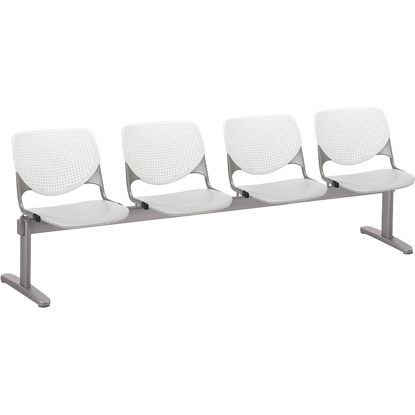 KFI Kool 4 Seat Beam Chair Light Gray Seat Color - Polypropylene Seat Material - White Back Color - Polypropylene, Aluminum Alloy Back Material - Powder Coated Silver Frame Color - Tubular Steel Frame Material - 1 Each (2300BEAM4813)