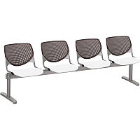 KFI Kool 4 Seat Beam Chair White Seat Color - Polypropylene Seat Material - Brownstone Back Color - Polypropylene, Aluminum Alloy Back Material - Powder Coated Silver Frame Color - Tubular Steel Frame Material - 1 Each (2300BEAM4188)
