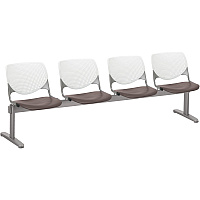 KFI Kool 4 Seat Beam Chair Brownstone Seat Color - Polypropylene Seat Material - White Back Color - Polypropylene, Aluminum Alloy Back Material - Powder Coated Silver Frame Color - Tubular Steel Frame Material - 1 Each (2300BEAM4818)