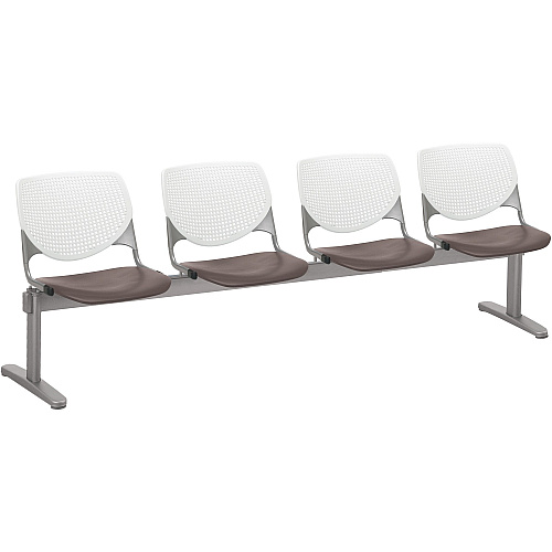 KFI Kool 4 Seat Beam Chair Brownstone Seat Color - Polypropylene Seat Material - White Back Color - Polypropylene, Aluminum Alloy Back Material - Powder Coated Silver Frame Color - Tubular Steel Frame Material - 1 Each (2300BEAM4818)