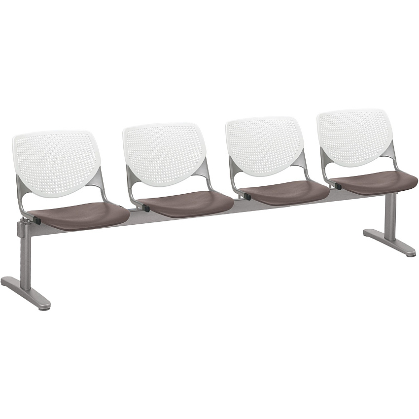 KFI Kool 4 Seat Beam Chair Brownstone Seat Color - Polypropylene Seat Material - White Back Color - Polypropylene, Aluminum Alloy Back Material - Powder Coated Silver Frame Color - Tubular Steel Frame Material - 1 Each (2300BEAM4818)