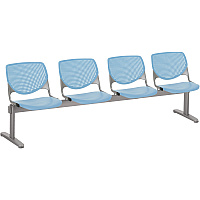 KFI Kool 4 Seat Beam Chair Sky Blue Seat Color - Polypropylene Seat Material - Sky Blue Back Color - Polypropylene, Aluminum Alloy Back Material - Powder Coated Silver Frame Color - Tubular Steel Frame Material - 1 Each (2300BEAM4P35)