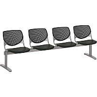 KFI Kool 4 Seat Beam Chair Black Seat Color - Polypropylene Seat Material - Black Back Color - Polypropylene, Aluminum Alloy Back Material - Powder Coated Silver Frame Color - Tubular Steel Frame Material - 1 Each (2300BEAM4P10)