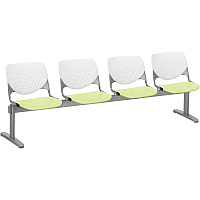 KFI Kool 4 Seat Beam Chair Lime Green Seat Color - Polypropylene Seat Material - White Back Color - Polypropylene, Aluminum Alloy Back Material - Powder Coated Silver Frame Color - Tubular Steel Frame Material - 1 Each (2300BEAM4814)
