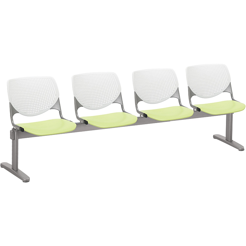 KFI Kool 4 Seat Beam Chair Lime Green Seat Color - Polypropylene Seat Material - White Back Color - Polypropylene, Aluminum Alloy Back Material - Powder Coated Silver Frame Color - Tubular Steel Frame Material - 1 Each (2300BEAM4814)