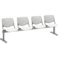 KFI Kool 4 Seat Beam Chair White Seat Color - Polypropylene Seat Material - Light Gray Back Color - Polypropylene, Aluminum Alloy Back Material - Powder Coated Silver Frame Color - Tubular Steel Frame Material - 1 Each (2300BEAM4138)