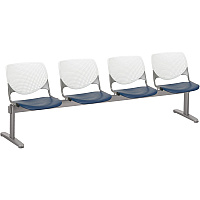 KFI Kool 4 Seat Beam Chair Navy Seat Color - Polypropylene Seat Material - White Back Color - Polypropylene, Aluminum Alloy Back Material - Powder Coated Silver Frame Color - Tubular Steel Frame Material - 1 Each (2300BEAM483)