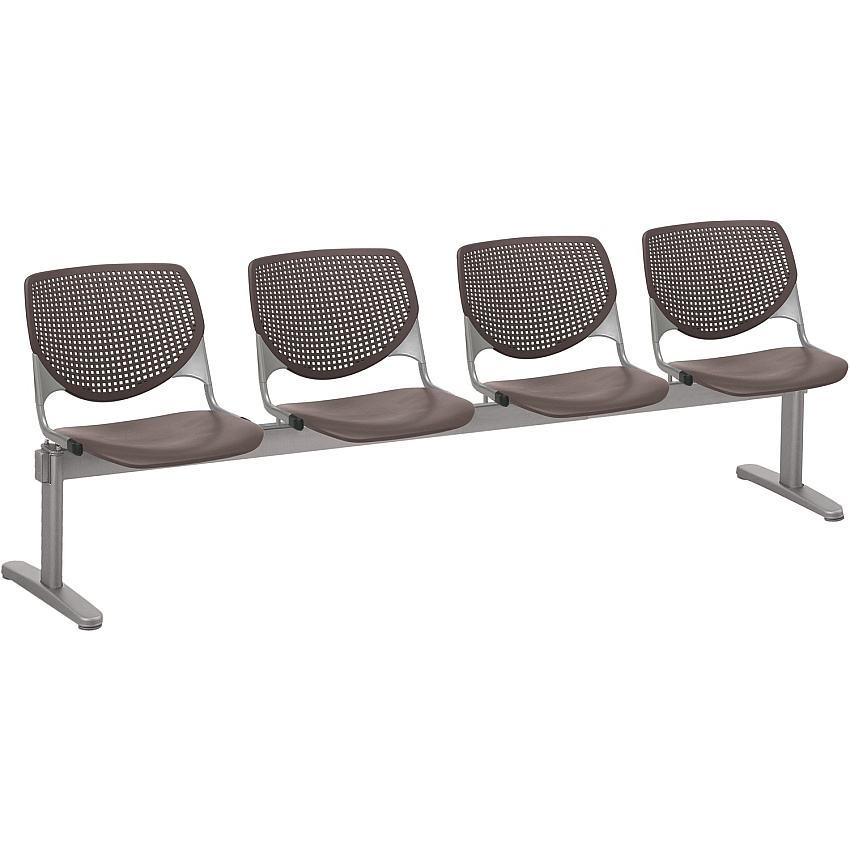 KFI Kool 4 Seat Beam Chair Brownstone Seat Color - Polypropylene Seat Material - Brownstone Back Color - Polypropylene, Aluminum Alloy Back Material - Powder Coated Silver Frame Color - Tubular Steel Frame Material - 1 Each (2300BEAM4P18)