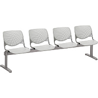 KFI Kool 4 Seat Beam Chair Light Gray Seat Color - Polypropylene Seat Material - Light Gray Back Color - Polypropylene, Aluminum Alloy Back Material - Powder Coated Silver Frame Color - Tubular Steel Frame Material - 1 Each (2300BEAM4P13)