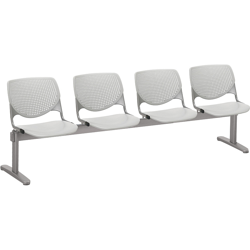KFI Kool 4 Seat Beam Chair Light Gray Seat Color - Polypropylene Seat Material - Light Gray Back Color - Polypropylene, Aluminum Alloy Back Material - Powder Coated Silver Frame Color - Tubular Steel Frame Material - 1 Each (2300BEAM4P13)