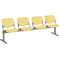 KFI Kool 4 Seat Beam Chair Yellow Seat Color - Polypropylene Seat Material - Yellow Back Color - Polypropylene, Aluminum Alloy Back Material - Powder Coated Silver Frame Color - Tubular Steel Frame Material - 1 Each (2300BEAM4P12)