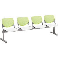 KFI Kool 4 Seat Beam Chair White Seat Color - Polypropylene Seat Material - Lime Green Back Color - Polypropylene, Aluminum Alloy Back Material - Powder Coated Silver Frame Color - Tubular Steel Frame Material - 1 Each (2300BEAM4148)