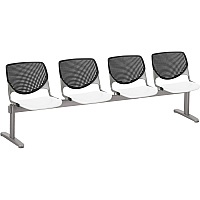 KFI Kool 4 Seat Beam Chair White Seat Color - Polypropylene Seat Material - Black Back Color - Polypropylene, Aluminum Alloy Back Material - Powder Coated Silver Frame Color - Tubular Steel Frame Material - 1 Each (2300BEAM4108)