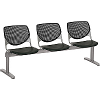 KFI Kool 3 Seat Beam Chair Black Seat Color - Polypropylene Seat Material - Black Back Color - Polypropylene, Aluminum Alloy Back Material - Powder Coated Silver Frame Color - Tubular Steel Frame Material - 1 Each (2300BEAM3P10)