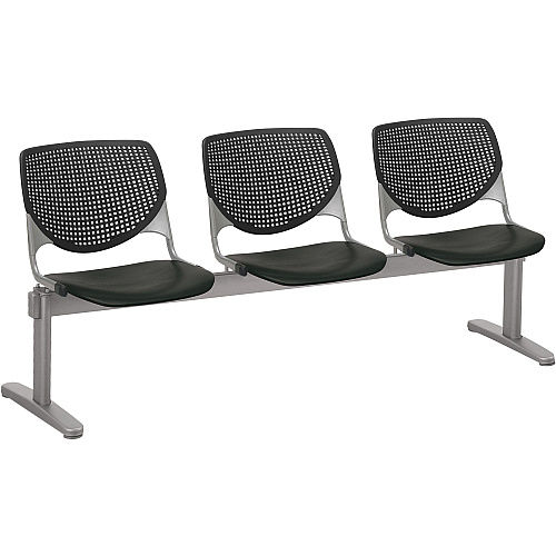 KFI Kool 3 Seat Beam Chair Black Seat Color - Polypropylene Seat Material - Black Back Color - Polypropylene, Aluminum Alloy Back Material - Powder Coated Silver Frame Color - Tubular Steel Frame Material - 1 Each (2300BEAM3P10)