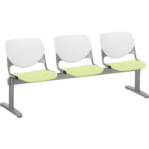 KFI Kool 3 Seat Beam Chair Lime Green Seat Color - Polypropylene Seat Material - White Back Color - Polypropylene, Aluminum Alloy Back Material - Powder Coated Silver Frame Color - Tubular Steel Frame Material - 1 Each (2300BEAM3814)