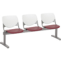 KFI Kool 3 Seat Beam Chair Burgundy Seat Color - Polypropylene Seat Material - White Back Color - Polypropylene, Aluminum Alloy Back Material - Powder Coated Silver Frame Color - Tubular Steel Frame Material - 1 Each (2300BEAM387)