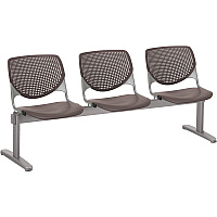 KFI Kool 3 Seat Beam Chair Brownstone Seat Color - Polypropylene Seat Material - Brownstone Back Color - Polypropylene, Aluminum Alloy Back Material - Powder Coated Silver Frame Color - Tubular Steel Frame Material - 1 Each (2300BEAM3P18)