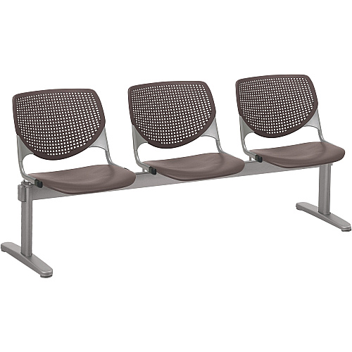 KFI Kool 3 Seat Beam Chair Brownstone Seat Color - Polypropylene Seat Material - Brownstone Back Color - Polypropylene, Aluminum Alloy Back Material - Powder Coated Silver Frame Color - Tubular Steel Frame Material - 1 Each (2300BEAM3P18)