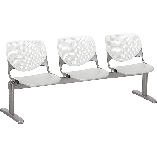 KFI Kool 3 Seat Beam Chair Light Gray Seat Color - Polypropylene Seat Material - White Back Color - Polypropylene, Aluminum Alloy Back Material - Powder Coated Silver Frame Color - Tubular Steel Frame Material - 1 Each (2300BEAM3813)