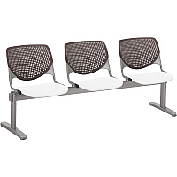 KFI Kool 3 Seat Beam Chair White Seat Color - Polypropylene Seat Material - Brownstone Back Color - Polypropylene, Aluminum Alloy Back Material - Powder Coated Silver Frame Color - Tubular Steel Frame Material - 1 Each (2300BEAM3188)
