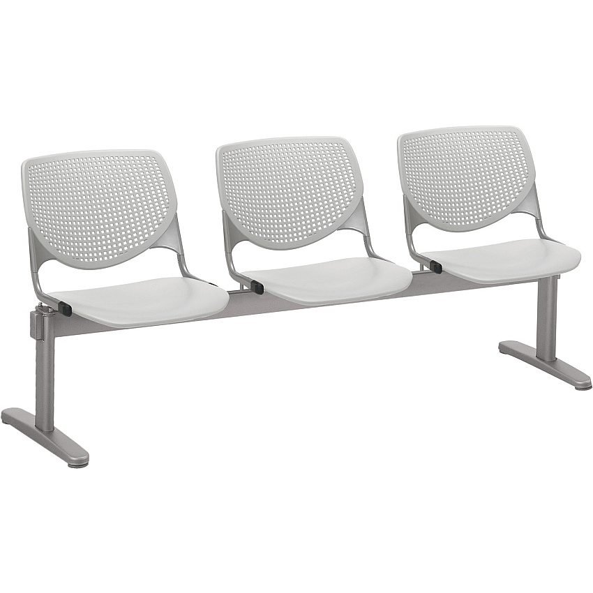 KFI Kool 3 Seat Beam Chair Light Gray Seat Color - Polypropylene Seat Material - Light Gray Back Color - Polypropylene, Aluminum Alloy Back Material - Powder Coated Silver Frame Color - Tubular Steel Frame Material - 1 Each (2300BEAM3P13)