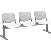 KFI Kool 3 Seat Beam Chair White Seat Color - Polypropylene Seat Material - Light Gray Back Color - Polypropylene, Aluminum Alloy Back Material - Powder Coated Silver Frame Color - Tubular Steel Frame Material - 1 Each (2300BEAM3138)