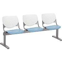 KFI Kool 3 Seat Beam Chair Sky Blue Seat Color - Polypropylene Seat Material - White Back Color - Polypropylene, Aluminum Alloy Back Material - Powder Coated Silver Frame Color - Tubular Steel Frame Material - 1 Each (2300BEAM3835)