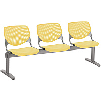 KFI Kool 3 Seat Beam Chair Yellow Seat Color - Polypropylene Seat Material - Yellow Back Color - Polypropylene, Aluminum Alloy Back Material - Powder Coated Silver Frame Color - Tubular Steel Frame Material - 1 Each (2300BEAM3P12)
