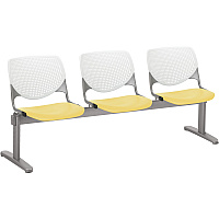 KFI Kool 3 Seat Beam Chair Yellow Seat Color - Polypropylene Seat Material - White Back Color - Polypropylene, Aluminum Alloy Back Material - Powder Coated Silver Frame Color - Tubular Steel Frame Material - 1 Each (2300BEAM3812)