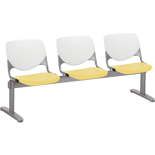 KFI Kool 3 Seat Beam Chair Yellow Seat Color - Polypropylene Seat Material - White Back Color - Polypropylene, Aluminum Alloy Back Material - Powder Coated Silver Frame Color - Tubular Steel Frame Material - 1 Each (2300BEAM3812)