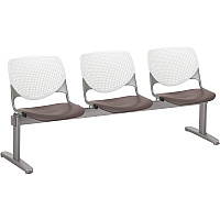 KFI Kool 3 Seat Beam Chair Brownstone Seat Color - Polypropylene Seat Material - White Back Color - Polypropylene, Aluminum Alloy Back Material - Powder Coated Silver Frame Color - Tubular Steel Frame Material - 1 Each (2300BEAM3818)