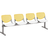 KFI Kool 4 Seat Beam Chair White Seat Color - Polypropylene Seat Material - Yellow Back Color - Polypropylene, Aluminum Alloy Back Material - Powder Coated Silver Frame Color - Tubular Steel Frame Material - 1 Each (2300BEAM4128)