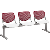 KFI Kool 3 Seat Beam Chair White Seat Color - Polypropylene Seat Material - Burgundy Back Color - Polypropylene, Aluminum Alloy Back Material - Powder Coated Silver Frame Color - Tubular Steel Frame Material - 1 Each (2300BEAM378)