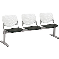 KFI Kool 3 Seat Beam Chair Black Seat Color - Polypropylene Seat Material - White Back Color - Polypropylene, Aluminum Alloy Back Material - Powder Coated Silver Frame Color - Tubular Steel Frame Material - 1 Each (2300BEAM3810)