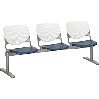 KFI Kool 3 Seat Beam Chair Navy Seat Color - Polypropylene Seat Material - White Back Color - Polypropylene, Aluminum Alloy Back Material - Powder Coated Silver Frame Color - Tubular Steel Frame Material - 1 Each (2300BEAM383)