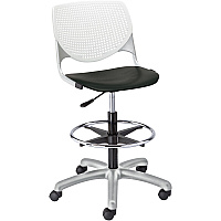 KFI Kool Stool With Perforated Back Black Seat Color - Polypropylene Seat Material - White Back Color - Polypropylene, Aluminum Alloy Back Material - Powder Coated Silver Frame Color - Tubular Steel Frame Material - 5-star Base - 1 Each (DS2300B8S10)